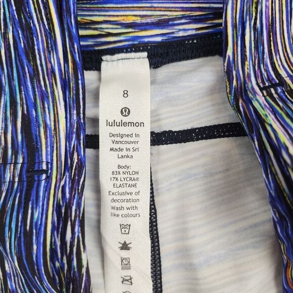 Lululemon Athletica Fast and Free II Nulux — Blue and Green Leggings — Size 8 - Picture 9 of 9